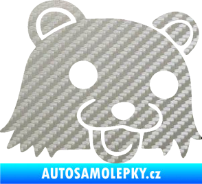 Samolepka Bear pravá 3D karbon stříbrný