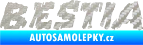 Samolepka Bestia 3D karbon stříbrný