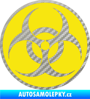 Samolepka Biohazard barevný  3D karbon stříbrný