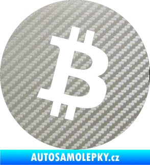 Samolepka Bitcoin 001 3D karbon stříbrný