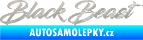 Samolepka Black Beast nápis 3D karbon stříbrný