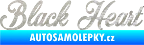 Samolepka Black Heart nápis 3D karbon stříbrný