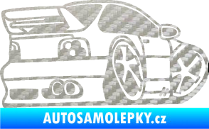 Samolepka BMW e46 karikatura pravá 3D karbon stříbrný