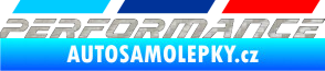 Samolepka BMW M Performance nad sebou 3D karbon stříbrný