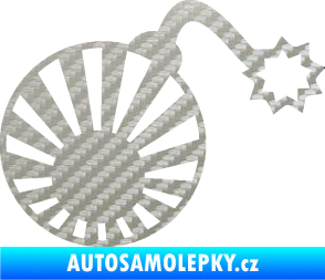 Samolepka Bomba 006 JDM pravá 3D karbon stříbrný