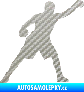 Samolepka Boxer 002 pravá 3D karbon stříbrný