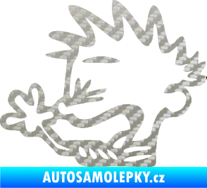 Samolepka Boy tůdle nůdle levá 3D karbon stříbrný