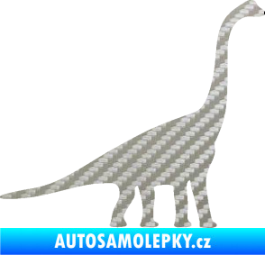 Samolepka Brachiosaurus 001 pravá 3D karbon stříbrný