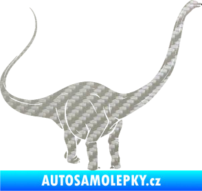 Samolepka Brachiosaurus 002 pravá 3D karbon stříbrný