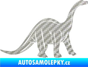 Samolepka Brachiosaurus 003 pravá 3D karbon stříbrný