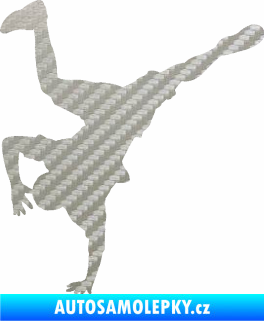 Samolepka Breakdance 001 levá 3D karbon stříbrný