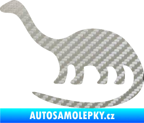 Samolepka Brontosaurus 001 levá 3D karbon stříbrný
