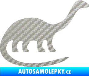 Samolepka Brontosaurus 001 pravá 3D karbon stříbrný