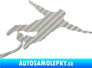 Samolepka Bungee jumping 001 pravá 3D karbon stříbrný