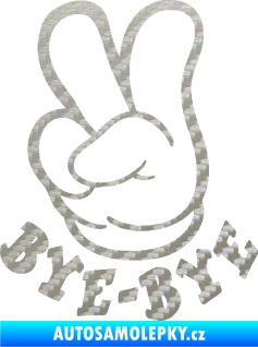 Samolepka Bye Bye 001 levá ujedu ti 3D karbon stříbrný