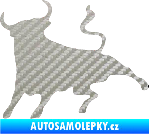 Samolepka Býk 002 levá 3D karbon stříbrný