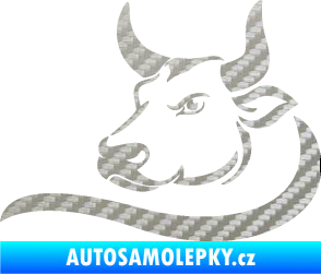 Samolepka Býk 008 levá 3D karbon stříbrný