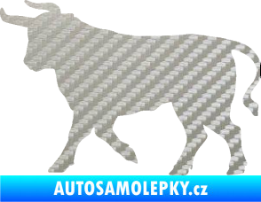 Samolepka Býk 011 levá 3D karbon stříbrný