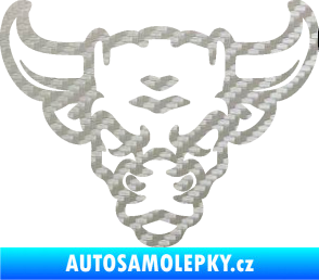 Samolepka Býk 012 3D karbon stříbrný