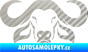 Samolepka Býk 015 3D karbon stříbrný