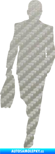 Samolepka Byznysmen 001 levá 3D karbon stříbrný