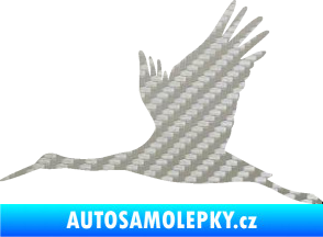 Samolepka Čáp 002 levá 3D karbon stříbrný