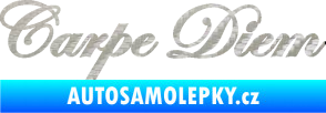Samolepka Carpe diem nápis užívej dne 3D karbon stříbrný