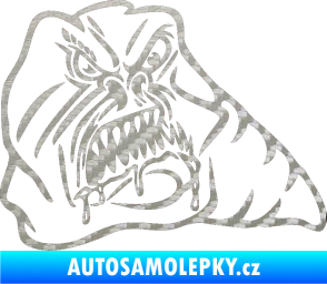 Samolepka Červ pravá 3D karbon stříbrný