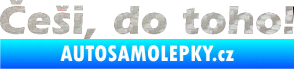Samolepka Češi do toho! 3D karbon stříbrný