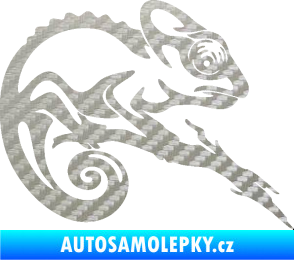 Samolepka Chameleon 001 pravá 3D karbon stříbrný