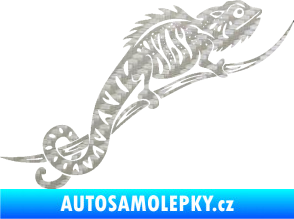 Samolepka Chameleon 003 pravá 3D karbon stříbrný
