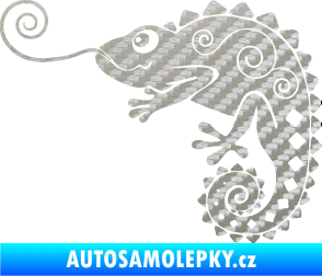 Samolepka Chameleon 004 levá 3D karbon stříbrný