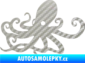 Samolepka Chobotnice 001 levá 3D karbon stříbrný