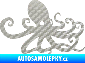 Samolepka Chobotnice 001 pravá 3D karbon stříbrný