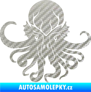 Samolepka Chobotnice 002 levá 3D karbon stříbrný
