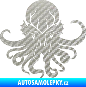 Samolepka Chobotnice 002 pravá 3D karbon stříbrný