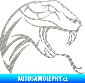 Samolepka Cobra 002 pravá 3D karbon stříbrný