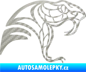 Samolepka Cobra 003 pravá 3D karbon stříbrný