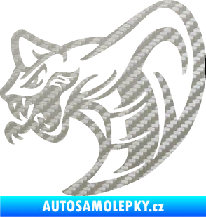Samolepka Cobra 007 levá 3D karbon stříbrný