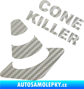 Samolepka Cone killer  3D karbon stříbrný