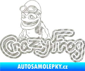 Samolepka Crazy frog 002 žabák 3D karbon stříbrný