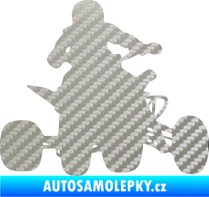 Samolepka Čtyřkolka 002 pravá 3D karbon stříbrný