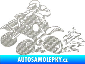 Samolepka Čtyřkolka 003 levá 3D karbon stříbrný