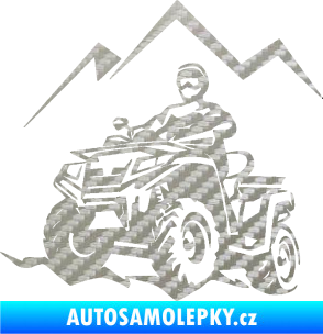 Samolepka Čtyřkolka 007 levá 3D karbon stříbrný