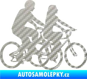 Samolepka Cyklisté 001 pravá pár 3D karbon stříbrný