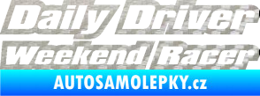 Samolepka Daily driver weekend racer 3D karbon stříbrný