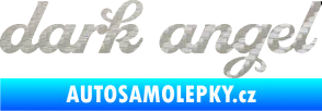 Samolepka Dark angel nápis 3D karbon stříbrný