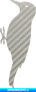 Samolepka Datel 001 levá 3D karbon stříbrný