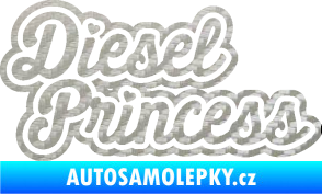 Samolepka Diesel princess nápis 3D karbon stříbrný