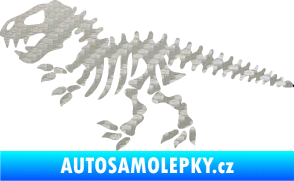 Samolepka Dinosaurus kostra 001 levá 3D karbon stříbrný